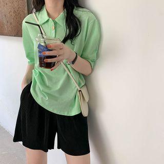 Short Sleeve Plain Polo Top