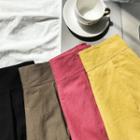 Linen Blend Wide-leg Colored Shorts