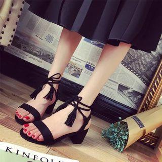 Lace-up Block Heel Sandals