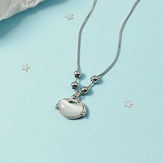 Shell Lock Pendant Necklace Silver - One Size