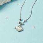 Shell Lock Pendant Necklace Silver - One Size