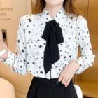 All-over Print Bow Shirt