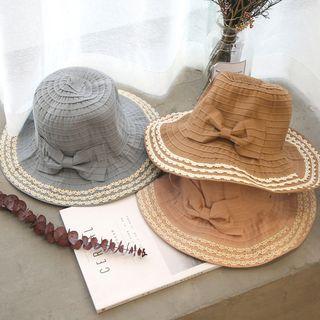 Lace Trim Bow-accent Sun Hat