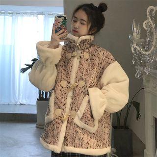 Fleece Panel Toggle Coat White - One Size