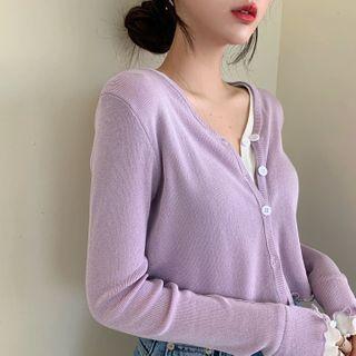 Mock Two-piece Crop Cardigan