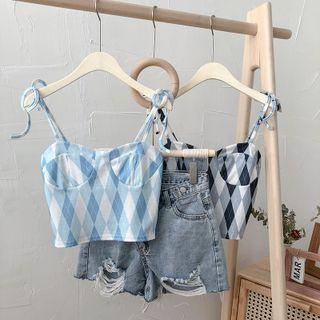 Argyle Print Camisole Top