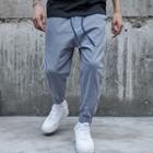 Drawstring Waist Gathered Cuff Cotton Pants