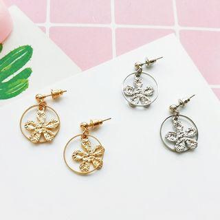 Floral Hoop Drop Earring