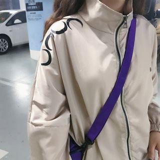 Mock Neck Zip Jacket As Shown In Figure - One Size