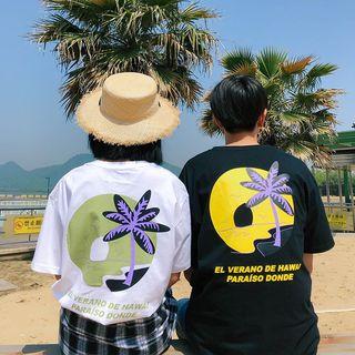 Couple Matching Tree Print Short-sleeve T-shirt