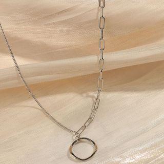 Hoop Chain Necklace 1 Pc - 925 Silver - Silver - One Size