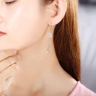 Non-matching Rhinestone Star & Crescent Earring / Clip-on Earring