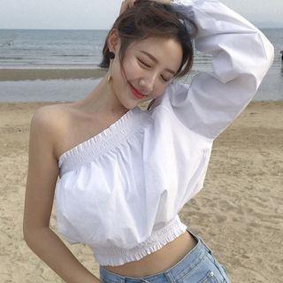 One Shoulder Cropped Blouse
