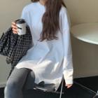 Long-sleeve Irregular Hem T-shirt