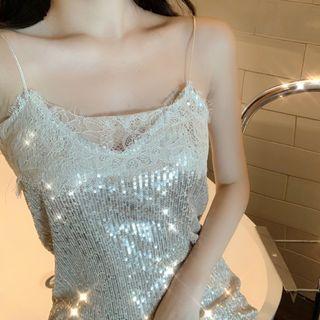 Sleeveless V-neck A-line Dress Champagne - One Size