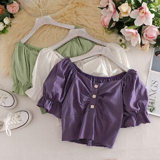 Off Shoulder Puff-sleeved Top
