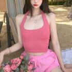 Plain Tank Top Pink - One Size