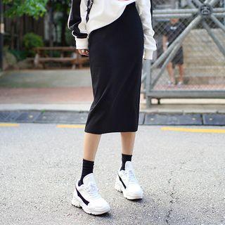 Ribbed H-line Long Skirt In 8 Colors
