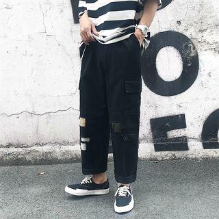 Patch Work Straight Fit Pants