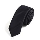 Striped Slim Neck Tie (5cm) Black - One Size