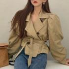 Puff-sleeve V-neck Cargo Jacket