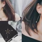Faux Pearl Star Non-matching Drop Earrings