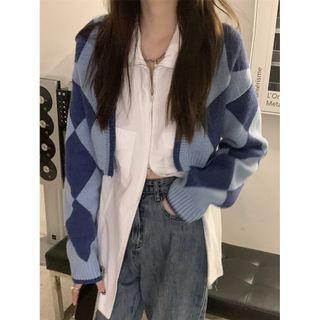 Argyle Cardigan / Blouse