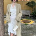 Plain Long Cardigan / Long-sleeve Dress
