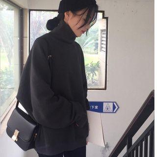 Mock Two-piece High Neck Pullover