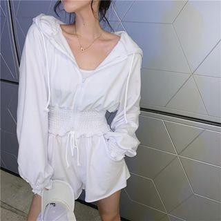 Zip Hoodie / Drawstring Waist Shorts