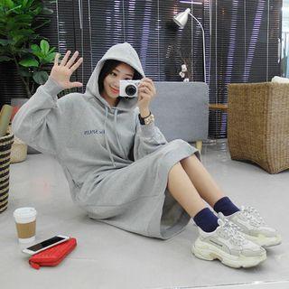 Hooded Lettered Pullover Dress