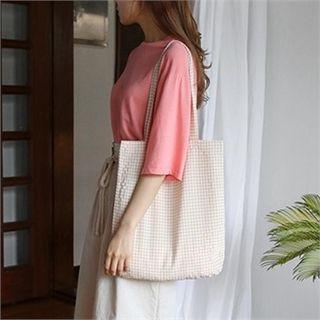 Checked Shopper Bag