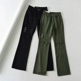 Pocket Plain Boot-cut Cargo Pants