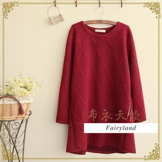 Textured Long-sleeve Dress