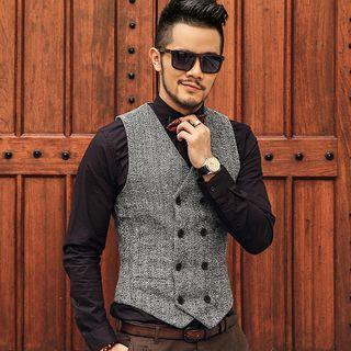 Tweed Double-breasted Vest