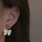 Polka Dot Bow Faux Pearl Dangle Earring