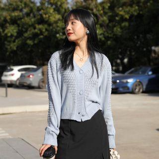 V-neck Paneled Cardigan