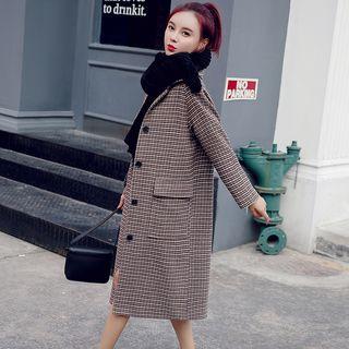 Single Breast Houndstooth Coat