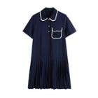 Contrast Trim Collar Short Sleeve Dress