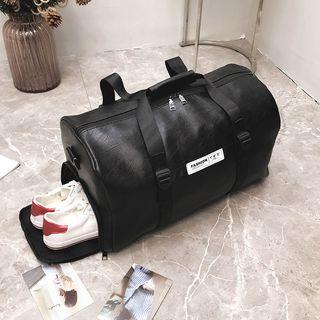 Applique Faux Leather Carryall Bag