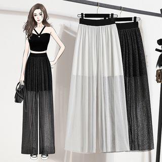 Mesh Wide Leg Pants