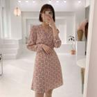 Floral A-line Wrap Dress Pink - One Size