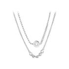 Fashion Simple Geometric Round Star 316l Stainless Steel Double Necklace Silver - One Size
