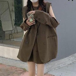 Double Breasted Vest / Long-sleeve Top