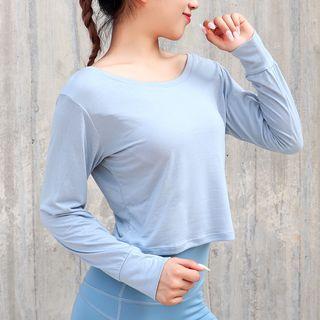 Open-back Long-sleeve Sports T-shirt