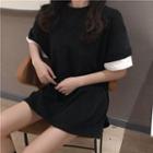 Mock Two Piece Short-sleeve T-shirt Black - One Size