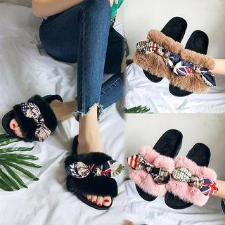 Furry Platform Slippers