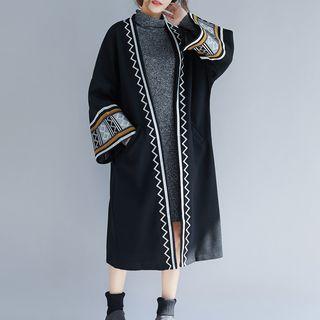 Pattern Panel Long Coat
