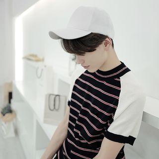 Striped Raglan Short-sleeve Knit Top