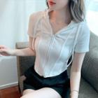 Short-sleeve Zip-up Hoodie